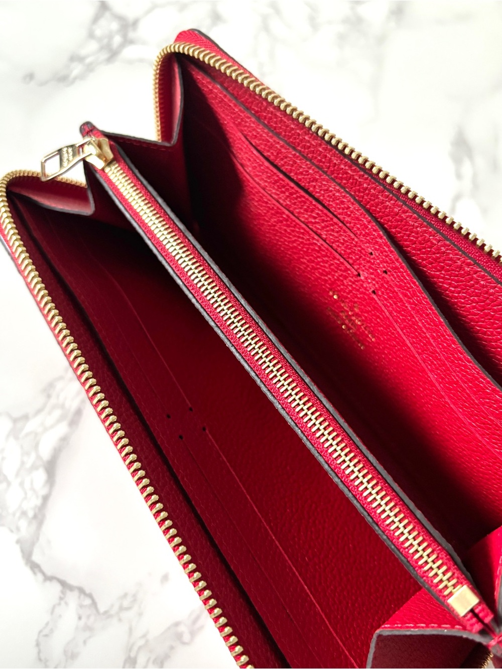 RARE Louis Vuitton Clemence Wallet Empreinte Leather Red - Picture 8 of 14
